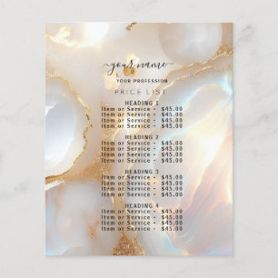 Modern Beige gold opal stone Price List Menu