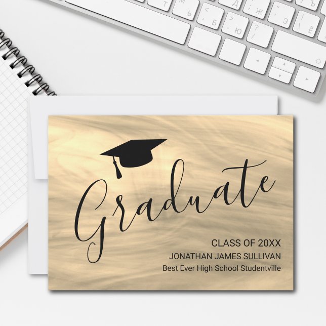 Modern Beige Graduation Announcement (Creator Uploaded)