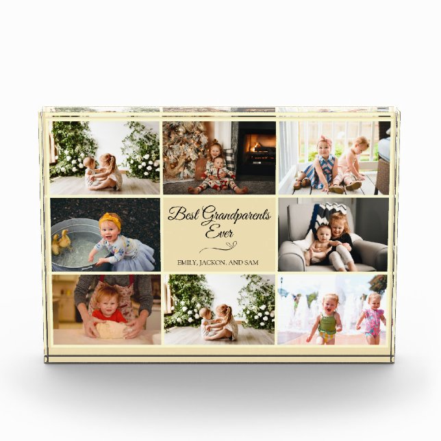 Modern Beige Grandparent Anniversary Photo Gift (Front)
