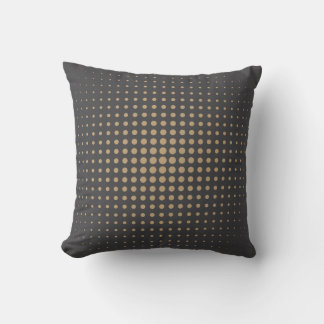 Modern Beige Halftone Polka Dot Abstract Geometric Cushion