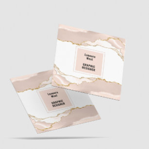 Modern Beige Ivory Square Business Card