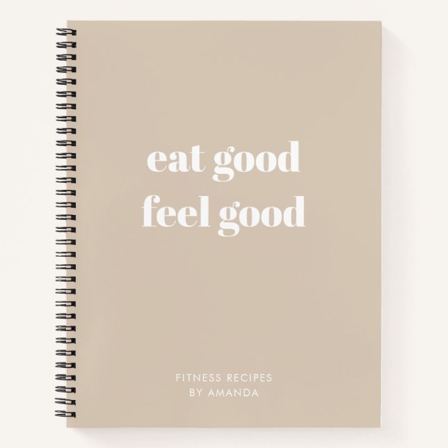 Modern Beige Journal Healthy Fitness Recipes (Front)