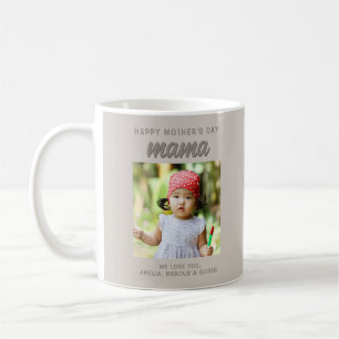 Modern Beige Mama Kids Photo Mother's Day  Coffee Mug