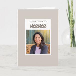 Modern Beige Mama Kids Photo Mother's Day  Holiday Card