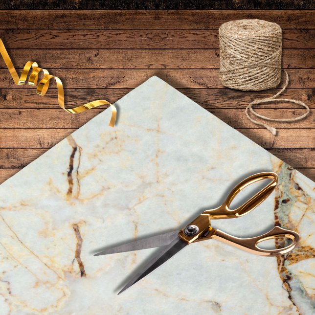 Modern Beige Marble Brown Inlay Wedding Tissue Paper (Creator Uploaded)