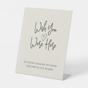 Modern Beige Memorial In Loving Memory Wedding Pedestal Sign