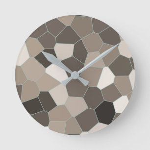 Modern Beige Pattern Round Clock