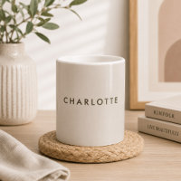 Modern Beige Personalised Name Coffee Mug