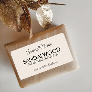 Modern beige simple cosmetics soap label