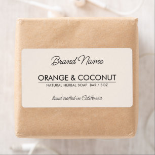 Modern beige simple cosmetics soap label