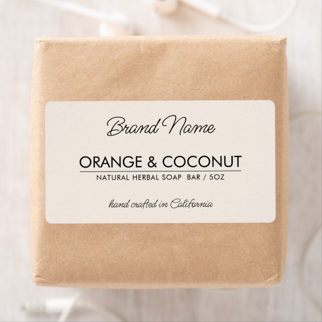 Modern beige simple cosmetics soap label (Insitu)