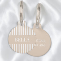 Modern Beige Stripes Girly Chic Personalised Name