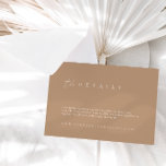 Modern Beige Tan Wedding Details Enclosure Card<br><div class="desc">Design features an handwritten font and modern minimalist design. Designed to coordinate with for the «SERENA» Wedding Invitation Collection. To change details, click «Personalise». To move the text or change the size, font, or colour, click «Click to customise further» It. View the collection link on this page to see all...</div>