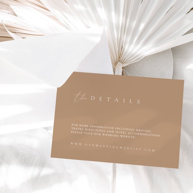 Modern Beige Tan Wedding Details Enclosure Card (Creator Uploaded)