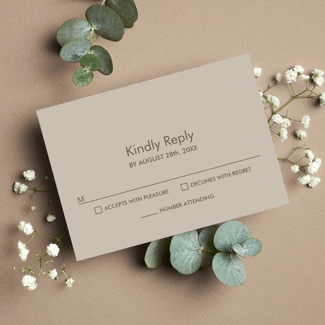 Modern Beige Wedding RSVP Response Card (Creator Uploaded)