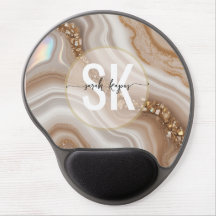 Modern Beige white and Gold monogram 