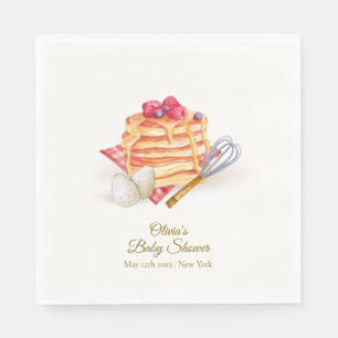 Modern Berry Pancake Egg Whisk Brunch Baby Shower  Napkin