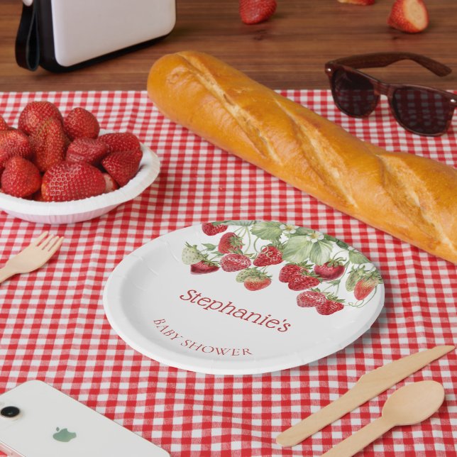 Modern Berry Sweet Baby Shower Paper Plate (Picnic)