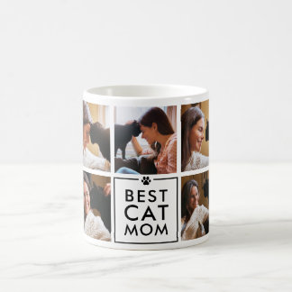 Modern Best Cat Mum 7-Photo Collage Coffee Mug