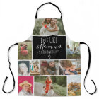 Modern Best chef grandma photo collage grid black