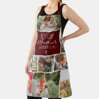 Modern Best chef grandma photo collage grid red