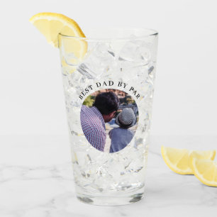 Modern Best Dad By Par Custom Photo Pint Glass