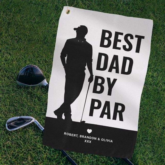 Modern Best Dad By Par Father's Day Golf Towel (Creator Uploaded)
