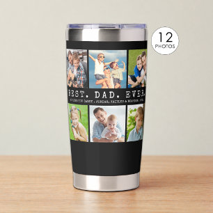 Modern BEST DAD EVER 12 Photos Personalised Insulated Tumbler