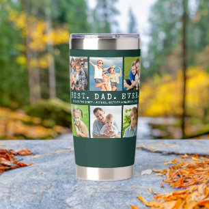 Modern BEST DAD EVER 12 Photos Personalized Insulated Tumbler