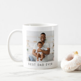 Modern Best Dad Ever 2 Photo Coffee Mug