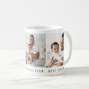 Modern Best Dad Ever 3 Photo Coffee Mug