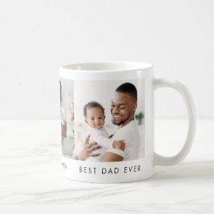 Modern Best Dad Ever 3 Photo Coffee Mug
