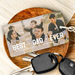 Modern Best Dad Ever 3 Photo Collage Custom Key Ring<br><div class="desc">Modern Best Dad Ever 3 Photo Collage Hearts Custom Keychain.</div>