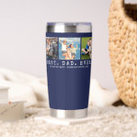 Modern BEST DAD EVER 3 Photos Navy Personalised Insulated Tumbler<br><div class="desc">Modern BEST DAD EVER 3 Photos Navy Blue Personalised Insulated Tumbler. Create a personalised, custom beverage tumbler for a father featuring 3 pictures, your custom title and/or message in your choice of font styles and colours and is duplicated on both sides. The sample is shown with the title BEST. DAD....</div>