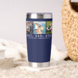 Modern BEST DAD EVER 3 Photos Navy Personalised Insulated Tumbler<br><div class="desc">Modern BEST DAD EVER 3 Photos Navy Blue Personalised Insulated Tumbler. Create a personalised, custom beverage tumbler for a father featuring 3 pictures, your custom title and/or message in your choice of font styles and colours and is duplicated on both sides. The sample is shown with the title BEST. DAD....</div>