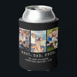 Modern BEST DAD EVER 3 Photos Personalised Can Cooler<br><div class="desc">Modern BEST DAD EVER 3 Photos Personalised Can Cooler. Create a personalised, custom can coozie for a father featuring 3 pictures, your custom title and/or message in your choice of font styles and colours and background colour (shown in white text on black). The sample is shown with the title BEST....</div>