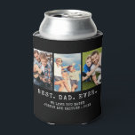 Modern BEST DAD EVER 3 Photos Personalised Can Cooler<br><div class="desc">Modern BEST DAD EVER 3 Photos Personalised Can Cooler. Create a personalised, custom can coozie for a father featuring 3 pictures, your custom title and/or message in your choice of font styles and colours and background colour (shown in white text on black). The sample is shown with the title BEST....</div>
