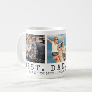 Modern BEST DAD EVER 3 Photos Personalised Coffee Mug