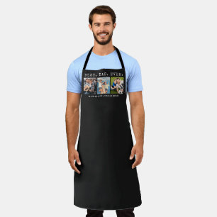 Modern BEST DAD EVER 3 Photos Personalised Custom Apron