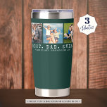 Modern BEST DAD EVER 3 Photos Personalised Green Insulated Tumbler<br><div class="desc">Modern BEST DAD EVER 3 Photos Personalised Insulated Tumbler. Create a personalised, custom beverage tumbler for a father featuring 3 pictures, your custom title and/or message in your choice of font styles and colours and is duplicated on both sides; make changes in EDIT. The sample is shown with the title...</div>