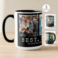 Modern BEST DAD EVER 3 Photos Personalised