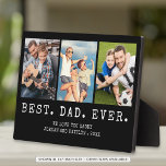 Modern BEST DAD EVER 3 Photos Personalised Plaque<br><div class="desc">Modern BEST DAD EVER 3 Photos Personalised Easel-Back Plaque. Create a personalised, custom photo collage photo display on this easel-back plaque for a father featuring 3 pictures, your custom title and/or message in your choice of font styles and colours and background colour. The sample is shown with the title BEST....</div>