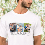 Modern BEST DAD EVER 3 Photos Personalised T-Shirt<br><div class="desc">Modern BEST DAD EVER 3 Photos Personalised T-Shirt. Create a personalised, custom photo collage t-shirt for a father featuring 3 photos, your custom title and/or message in your choice of font styles and colours and t-shirt colour. The sample is shown with the title BEST. DAD. EVER. in charcoal grey text....</div>