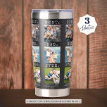 Modern BEST DAD EVER 3 Photos Repeating Insulated Tumbler<br><div class="desc">Modern BEST DAD EVER 3 Photos Repeating Insulated Tumbler. Create a personalised, custom travel cup for a father featuring a repeating column design around the tumbler of 3 pictures, your custom title and/or message in your choice of font styles and colours and background colour in EDIT. The sample is shown...</div>