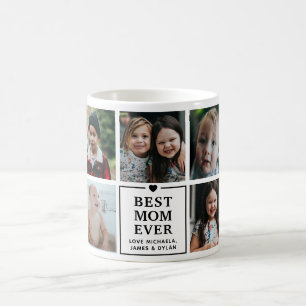Modern Best Dad Ever 7-Photo Collage & Names Coffee Mug