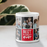 Modern 'Best Dad Ever' 9 Photo Keepsake  Coffee Mug<br><div class="desc">Make a personalised photo collage mug for the Best Dad Ever! With our easy-to-use template, you can add up to 9 of your favourite pictures and customise the name. The colour block is also customisable, so you can choose any colour you like. This thoughtful gift is perfect for Father's Day,...</div>