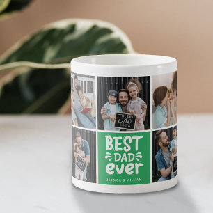 Modern 'Best Dad Ever' 9 Photo Keepsake  Coffee Mug