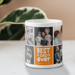Modern 'Best Dad Ever' 9 Photo Keepsake  Coffee Mug<br><div class="desc">Make a personalised photo collage mug for the Best Dad Ever! With our easy-to-use template, you can add up to 9 of your favourite pictures and customise the name. The colour block is also customisable, so you can choose any colour you like. This thoughtful gift is perfect for Father's Day,...</div>