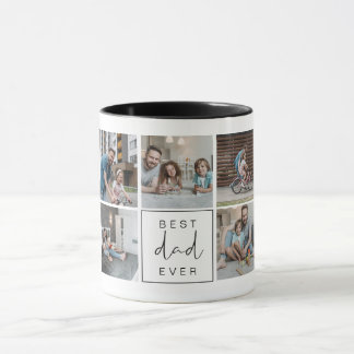 Modern Best Dad Ever Custom Photo Coffee Mug