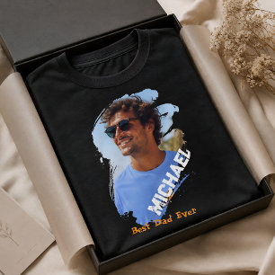 Modern Best Dad Ever Custom Photo Father’s Day  T-Shirt